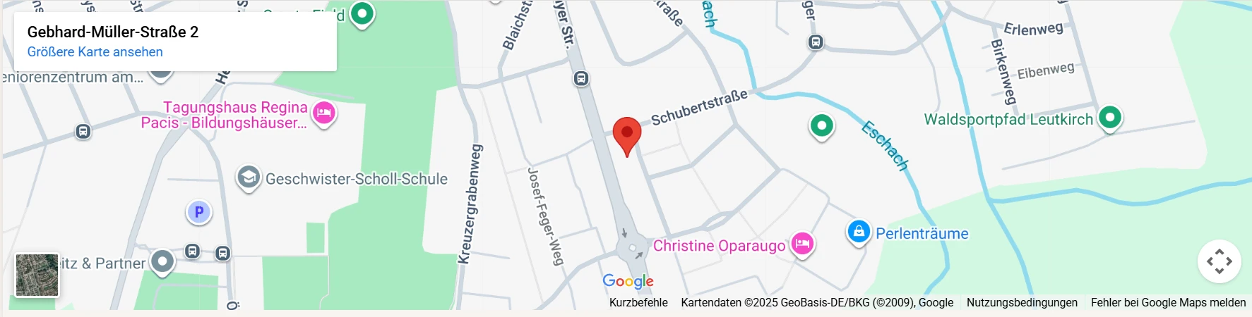Anfahrt zu Podologie Zettner in Leutkirch